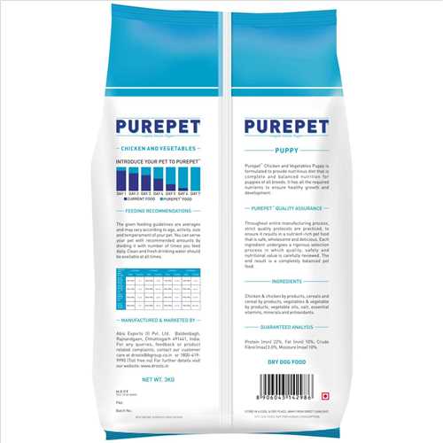 Purepet Chicken and Vegetable Puppy Dry Dog Food